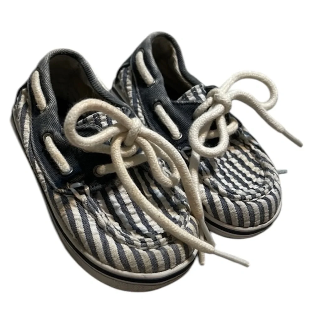 Sperry Kids Top Sider Striped Shoes - Size 4m